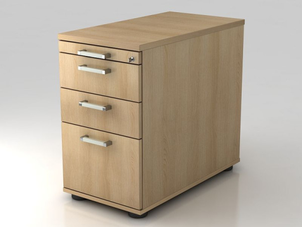 Hammerbacher stabak 80cm, 2 laden, 1 HR, slot, chroom eiken handgreep, 42,8x72-76x80 cm, 1/3/3/6 HE, VSC40/E/E/CE