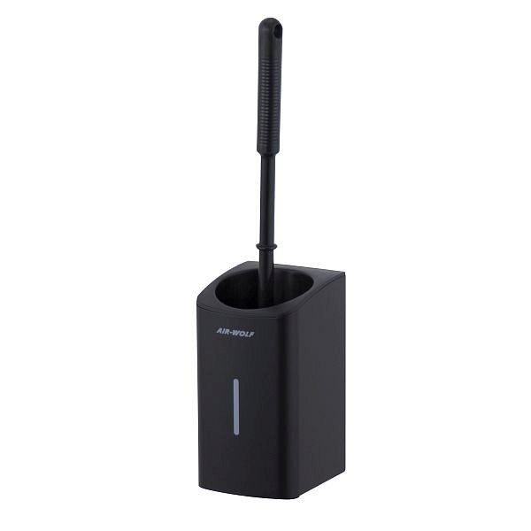 Air Wolf toiletborstelhouder, Alpha-serie, H x B x D: 185 x 100 x 113 mm (zonder handgreep), matzwart roestvrij staal, 60-128
