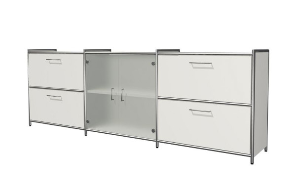 Kerkmann dressoir breed met 2 laden, 2 OH, Artline, B 2360 x D 380 x H 780 mm, wit, 13732610