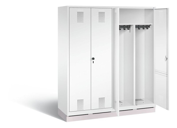 C+P zwart wit kastje Evolo, H1800xB1590xD500mm, kleur: verkeerswit, 48022-42 S10038