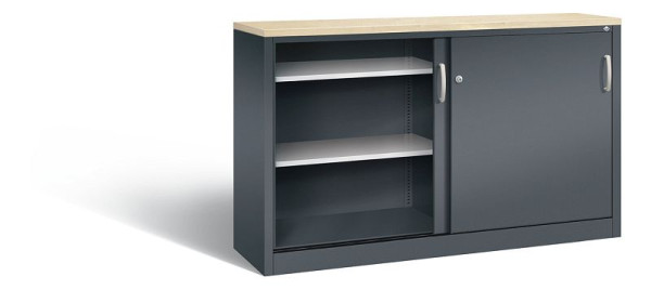 C+P dressoir met schuifdeuren Acurado, H1000xB1600xD400mm, kleur: antracietgrijs, beugelgreep, 2146-00 S10147