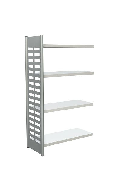 Kerkmann designplank M2, B 1000 x D 400 x H 1800 mm, aluminium zilver/lichtgrijs, 51580211