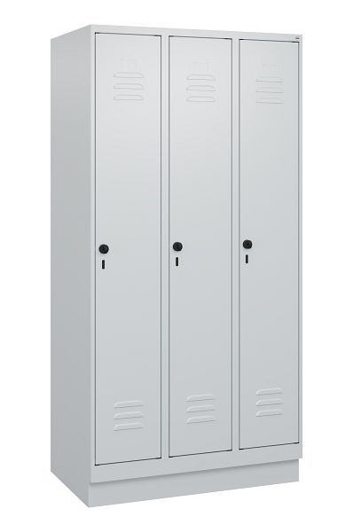 C+P luierkluis Classic PLUS met middenwand, bodem, 3 vakken, 1800x900x500mm, 7035/7035, veiligheidsdraaigrendel, 0800207-30F S10009