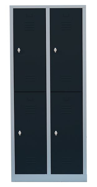 Lüllmann stalen kledingkast/garderobe, 1800 x 800 x 500 mm, lichtgrijs/antracietgrijs, 523228