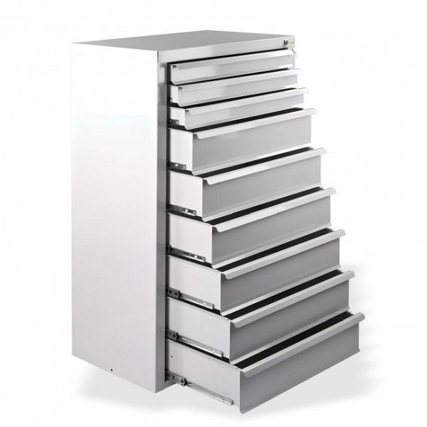 ADB ladekast "MAMMUT" 9 laden, kleur: lichtgrijs, RAL 7035, afmetingen BxDxH: 70x43, 5x120 cm, 24782