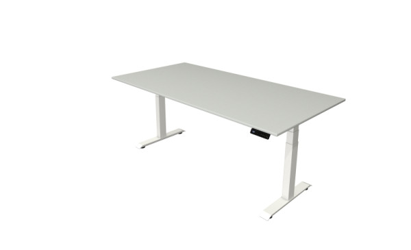 Kerkmann sta-/zittafel Move 4 nieuw 200 x 100 cm frame wit, tafelblad lichtgrijs, 10090911