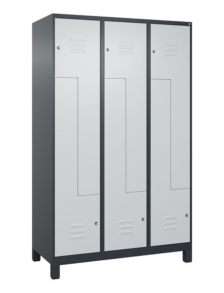 C+P Z-Spind Classic PLUS, C Z-Spind, Classic PLUS, voeten, 6 vakken, 1950x1200x500mm, 7016/7035, cilindersloten, 080013-326 S10028