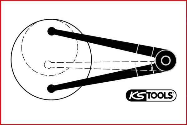 KS Tools steeksleutel diameter 14 - 100 mm met pendiameter 5,0 mm, 150.2407