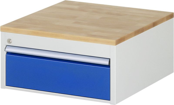 RAU ladekast serie 7000, B580 x D650 x H285 mm, 1 x lade afmeting L 1xH180 mm, massief beukenhouten blad, 03-L1.0A-B.11