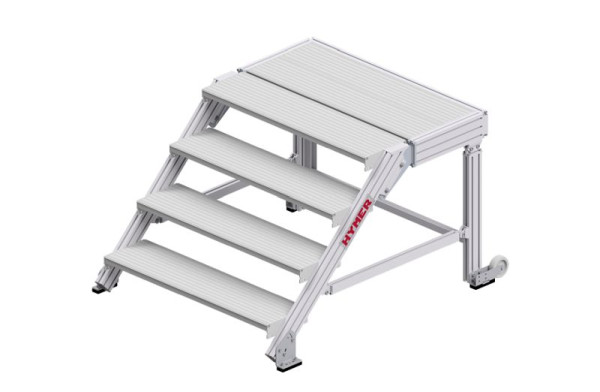 HYMER-trapplatform volgens DIN EN 14183, tredebreedte 1000 mm, 4 treden, stahoogte 0,80 m, 68841004