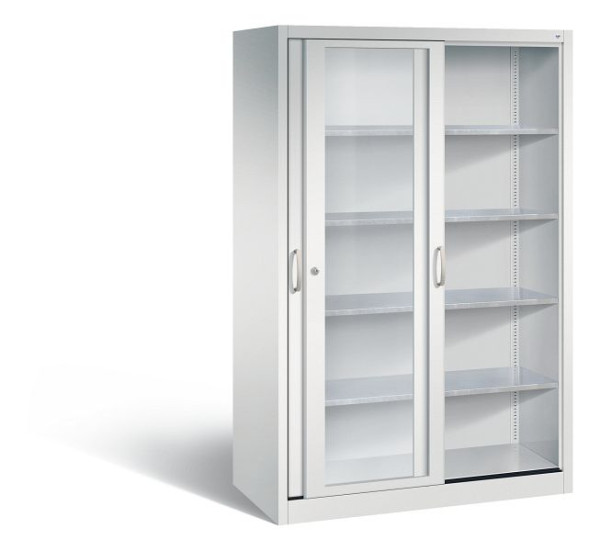 C+P schuifdeurkast Acurado, H1950xB1200xD600mm, kleur: lichtgrijs, beugelgreep, 2069-055 S10023