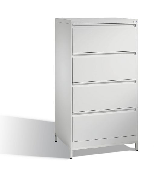 C+P hangmappenkast Acurado, H1357xB787xD590mm, kleur: lichtgrijs, handgreep, 12934-312 S10102