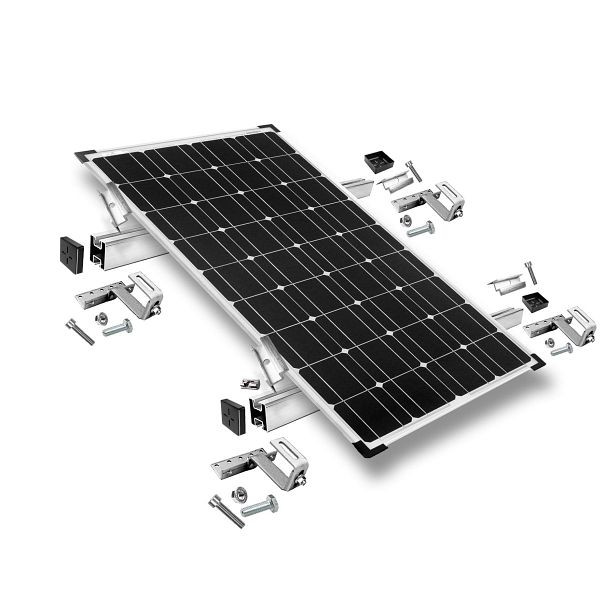 Offgridtec bevestigingsset met dakhaak, 3-voudig verstelbaar (voor dakpannen) voor montage op een schuin dak, 1 zonnepaneelframe hoogte 35mm, 8-01-013775-002
