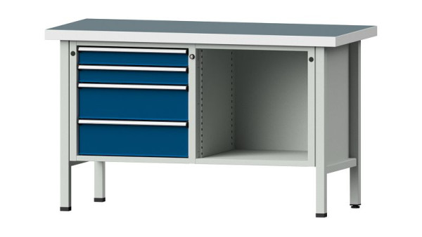 ANKE werkbanken kistwerkbank, model 134 V, 1500 x 700 x 900 mm, RAL 7035/5010, UBP 50 mm, 305.043