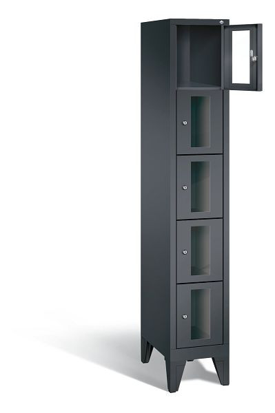 C+P lockerkast Classic, H1850xB320xD500mm, kleur: zwart-grijs, 8010A105 S10014