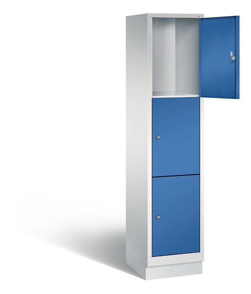 C+P lockerkast Evolo, H1800xB420xD500mm, kleur: lichtgrijs / gentiaanblauw, 48020-123 S10003