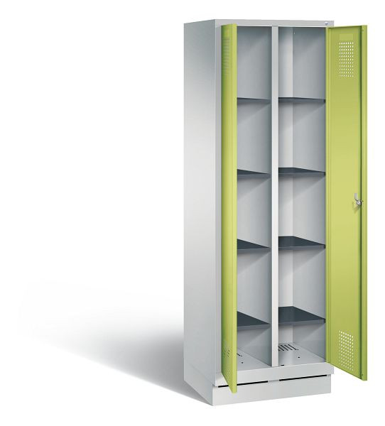 C+P washok Evolo, H1800xB610xD500mm, kleur: lichtgrijs / virid groen, 48022-20B S10033
