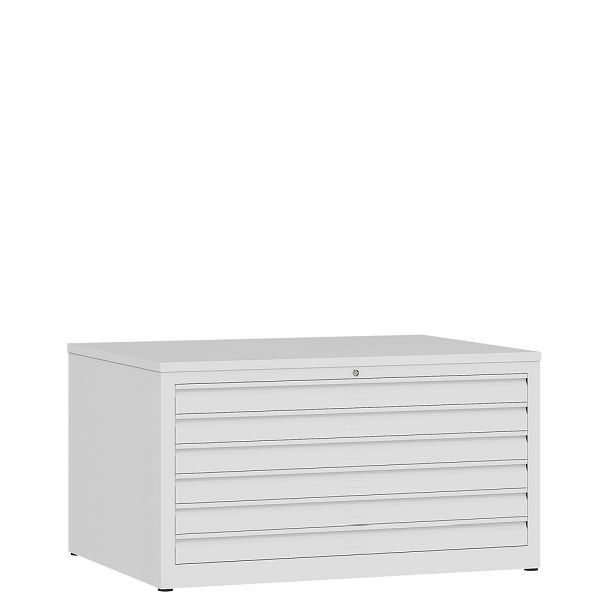 Lüllmann tekenkast, 6 laden DIN A1, 605 x 1135 x 835 mm, signaalwit, 565117