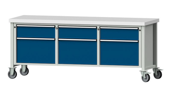ANKE werkbanken kistwerkbank, model 223 V, 2000 x 700 x 850 mm, RAL 7035/5010, KSP 50 mm, 306.162