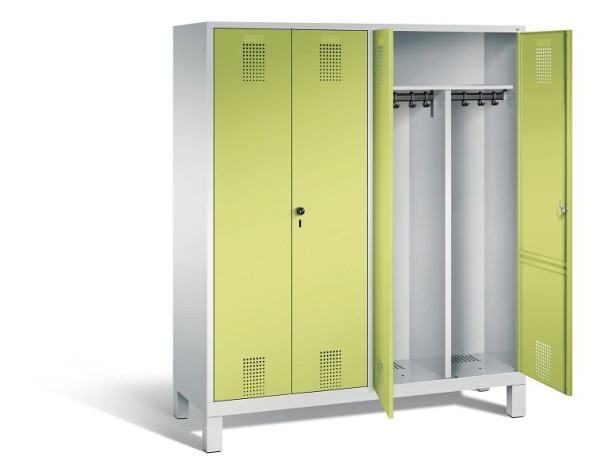 C+P zwart wit kastje Evolo, H1850xW1590xD500mm, kleur: lichtgrijs / virid groen, 48012-42 S10040