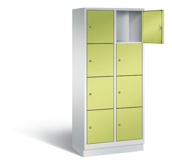 C+P lockerkast Evolo, H1800xW810xD500mm, kleur: lichtgrijs / virid groen, 48020-224 S10166