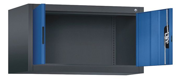 C+P bovenkast Acurado, H500xW930xD500mm, kleur: zwartgrijs / gentiaanblauw, verzonken handgreep, 9284-000 S10186