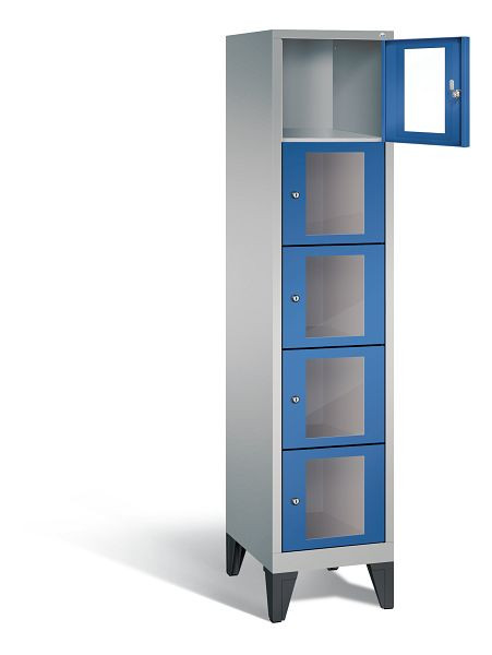 C+P lockerkast Classic, H1850xB420xD500mm, kleur: wit aluminium / gentiaanblauw, 8010A125 S10010