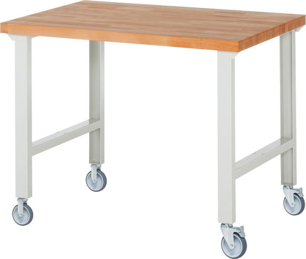 RAU verrijdbare werkbank 7000-1, 1250x900x1000mm, elk 2 bokwielen en zwenkwielen, 05-7000-1-129B4S22.12
