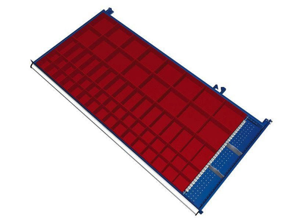 KLW scheidingsmateriaalset voor lades vakhoogte 50 mm in SMB kast, kastmaat 1439 x 750 mm B x D, SMB-B08-032