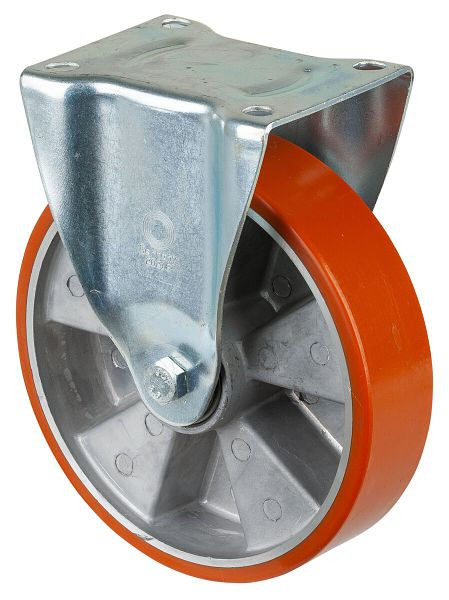 BS rollen transportrol, vaste rol, wielbreedte 50 mm, wiel-Ø 200 mm, draagvermogen 400 kg, gegoten polyurethaan, aluminium wiellichaam, kogellager, L410.B90.202