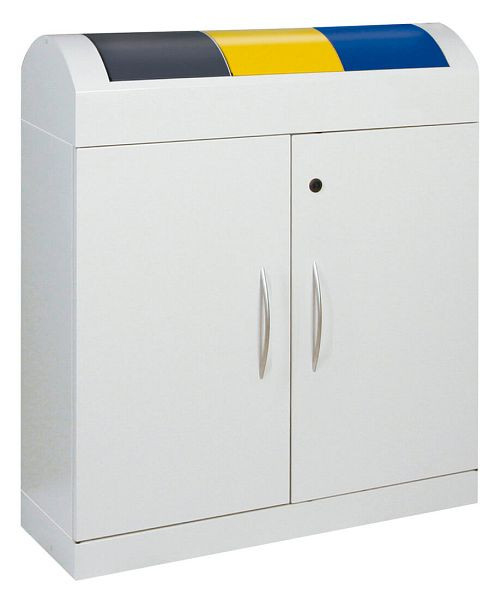stumpf afvalscheiding TD 3, RAL 7035 / RAL 7016, RAL 1003, RAL 5010, verzinkte binnenbak, 3x45 liter, 5602007