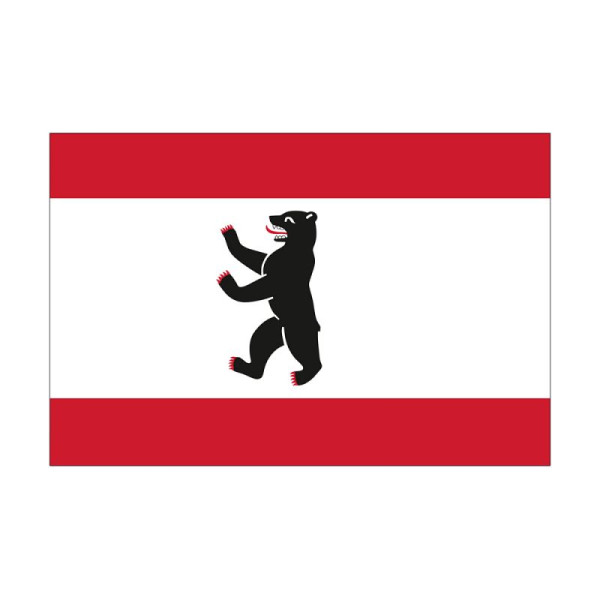 Stein HGS HGS Staatsvlag Berlijn, 120 x 200 cm (liggend formaat), met touw en lus, FlagTop 160 g/m², voor vlaggenmasten 7 m, zonder ajourzoom, 26203