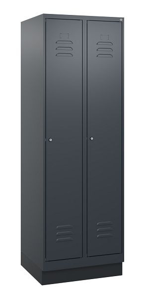 C+P luierkluis Classic PLUS, onderbouw, 2 vakken, 1800x600x500mm, 7016/7016, cilindersloten, 0800207-20 S10027