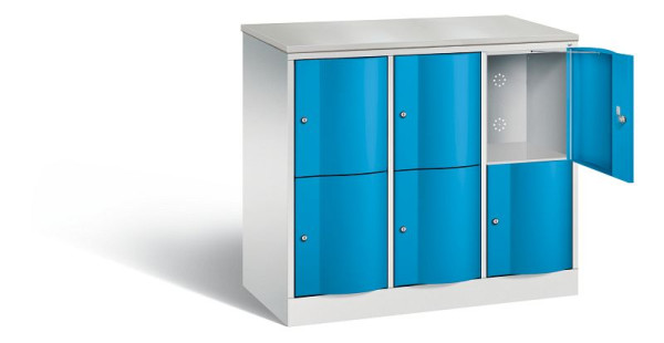 C+P lockerkast Resisto, H1077xB1148xD540mm, kleur: lichtgrijs/lichtblauw, 8472-372 S10157