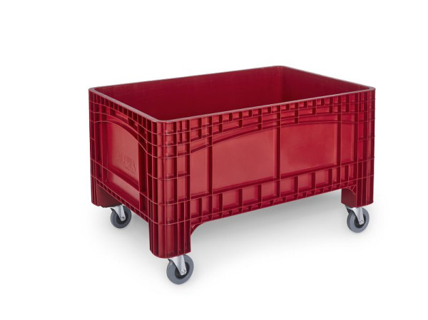 ALPHA grote bak, inhoud: 354 liter, onderbouw: 4 wielen, kleur: rood, 2910-RO