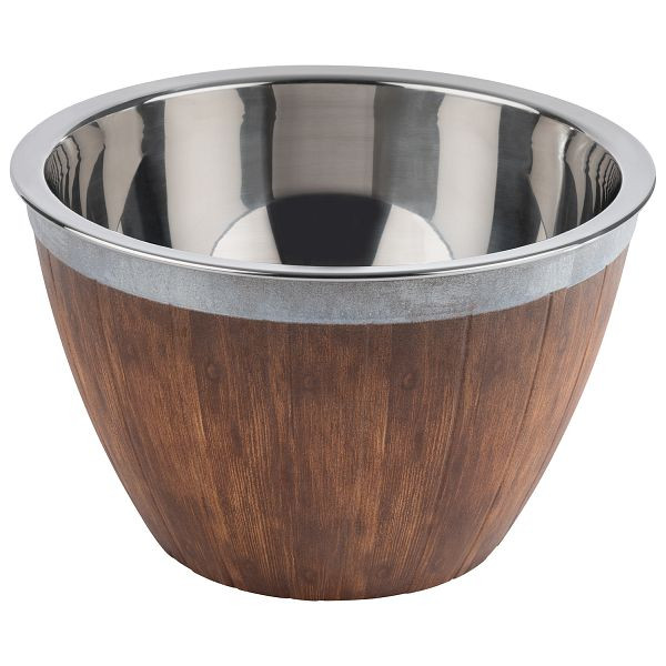APS vat, 2-delig, Ø 26 x 16 cm, set bestaande uit: voet/kom, Ø 25 x 16 cm, 4,5 liter, melamine, Ø 26 x 9 cm, 3 liter, RVS 18/8, 85250