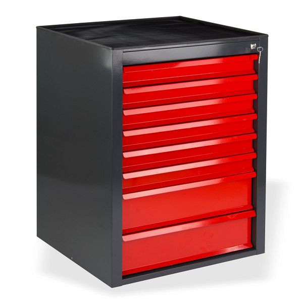 ADB ladekast "MAMMUT" 8 laden, kleur corpus: grijs, RAL 7016, kleur lade: rood, RAL 3020, afmetingen BxDxH: 71x55x90 cm, 24860