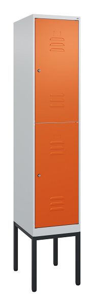 C+P dubbeldekskast Classic PLUS, frame, 2120x400x500mm, 7035/2004, cilindersloten, 0803307-12 S10061