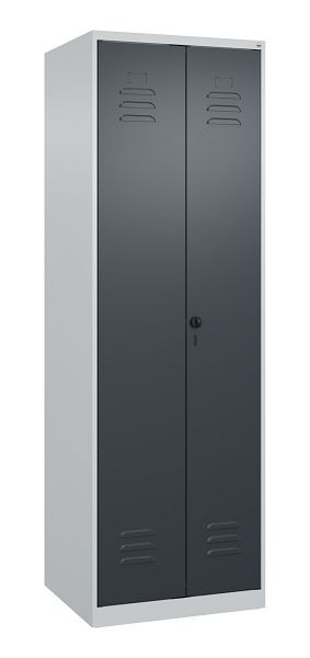 C+P Mehrzweckschrank Classic PLUS, Putzmittel-Spind, 2 Abteile, 1850x600x500mm, 7035/7016, Drehriegel, 080100-00 S10007