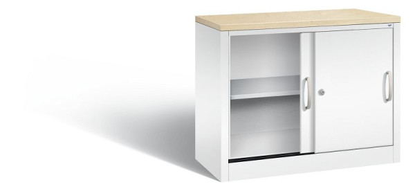 C+P dressoir met schuifdeuren Acurado, H720xB1000xD400mm, kleur: verkeerswit, beugelgreep, 2 niveaus, 5725-00 S10127