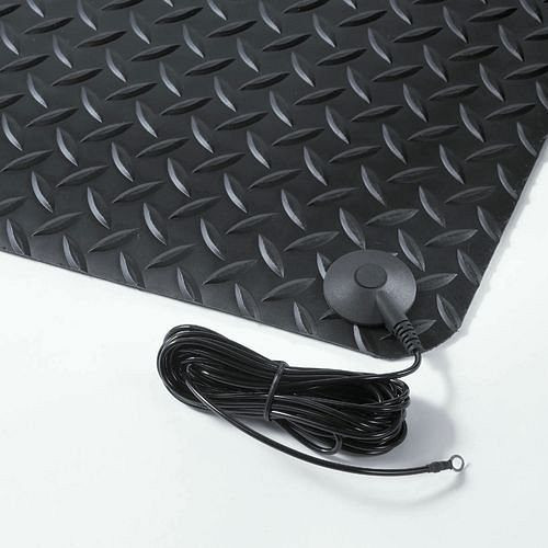 DENIOS antistatische mat 1 met aardingskabel en ringaansluiting, 0,9 x 1,5 m, 165-103