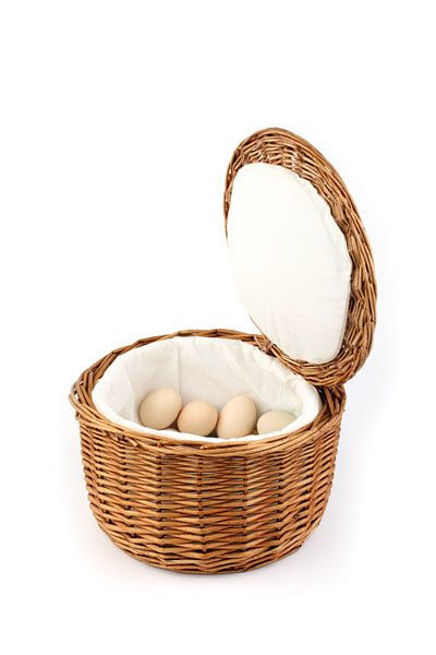 APS eiermand, Ø 26 cm, hoogte: 17 cm, stevig volledig rieten, voor ongeveer 20 eieren, 30299