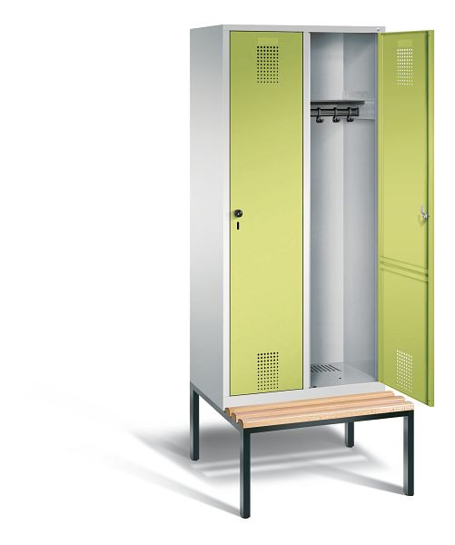C+P Evolo kleerkast, H2090xW810xD815mm, kleur: lichtgrijs / virid groen, 48050-22 S10285
