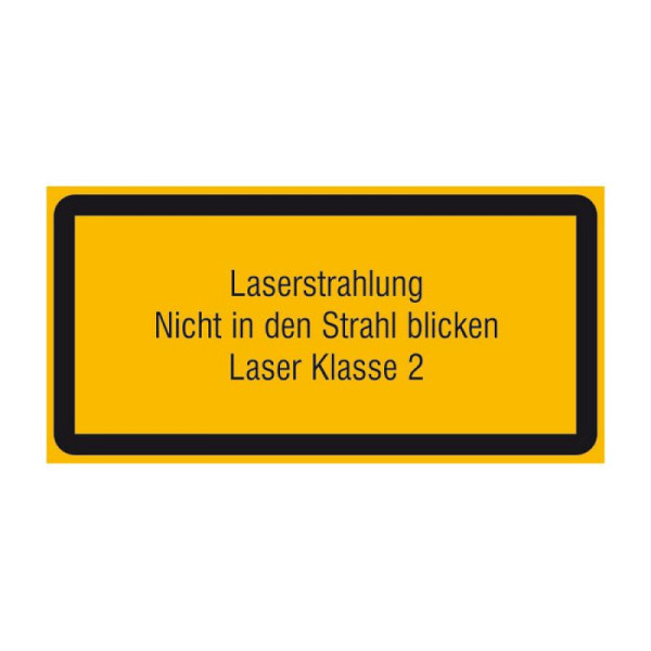 Stein HGS HGS lasermarkering/aanvullend waarschuwingsbord laserstraling, niet in de straal kijken, laserklasse 2, 105 x 52 mm, 21.1903