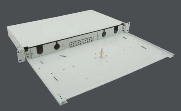 Helos LWL 19" breakout box voor 6/12/24-weg LC paneel, niet uitgerust, grijs, 257706