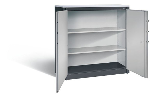 C+P brandwerende kast Certos, H1226xB1200xD500mm, kleur: zwart-grijs/wit aluminium, dagschoot, 3 OH, 1181-00 S10553