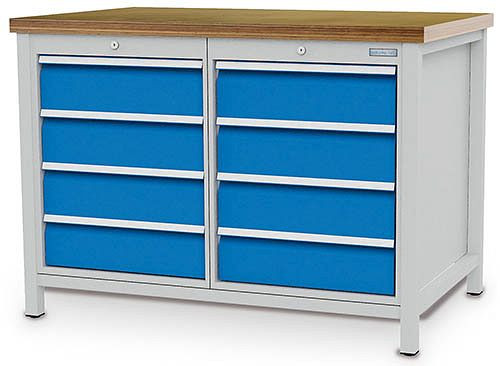 Bedrunka + Hirth box werkbank serie 1200 R18-24, 8x150 mm, volledig uittrekbare lades, 1200 x 750 x 859 mm, 03.12.08V