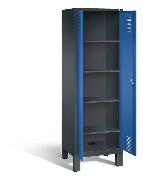 C+P washok Evolo, H1850xW610xD500mm, kleur: zwartgrijs / gentiaanblauw, 48212-20b S10090