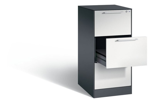 C+P archiefkast Asisto, H1010xB440xD600mm, kleur: zwartgrijs/lichtgrijs, beugelgreep, 146245-321 S10021