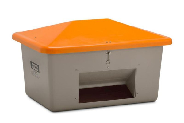Cemo gritcontainer 550 l met uitname, grijs/oranje, 10834